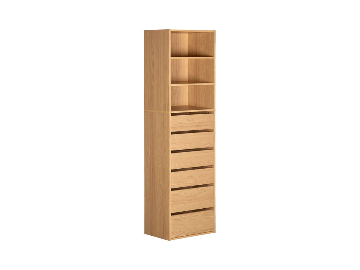Mattone 6-Drawer Wardrobe Wood with 3 Shelves