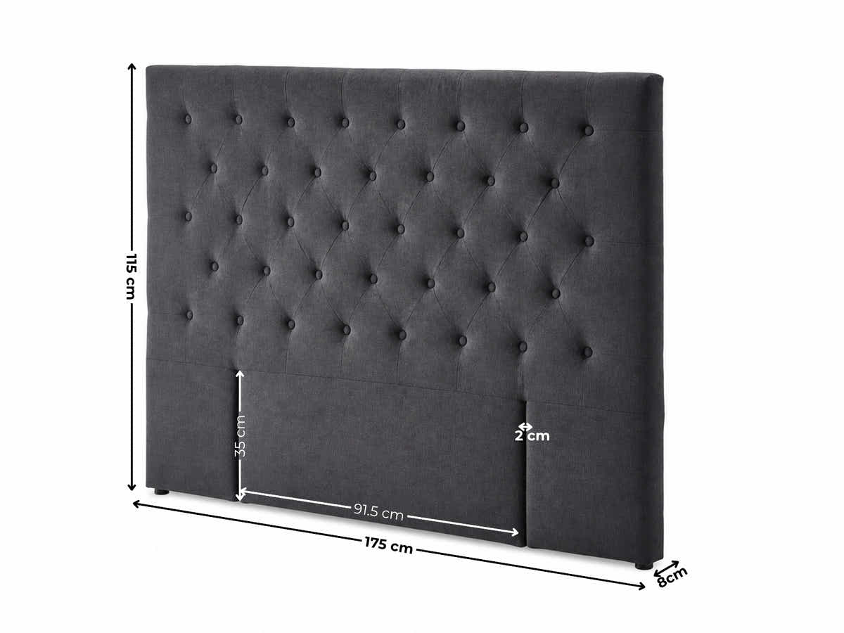 Rakel Linen Headboard Black - King