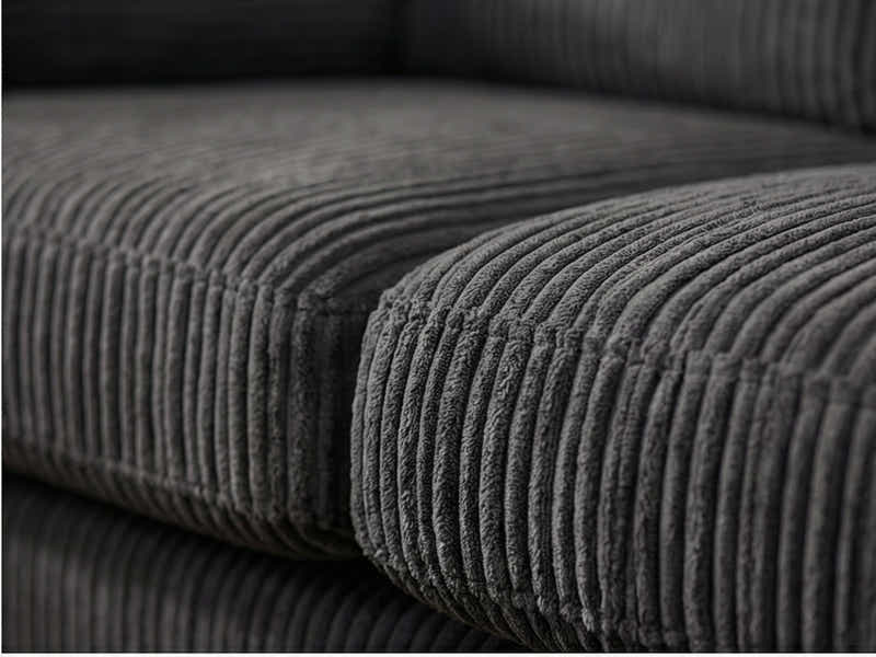 Lincole Corduroy 2-Piece Sofa Set - Dark Grey