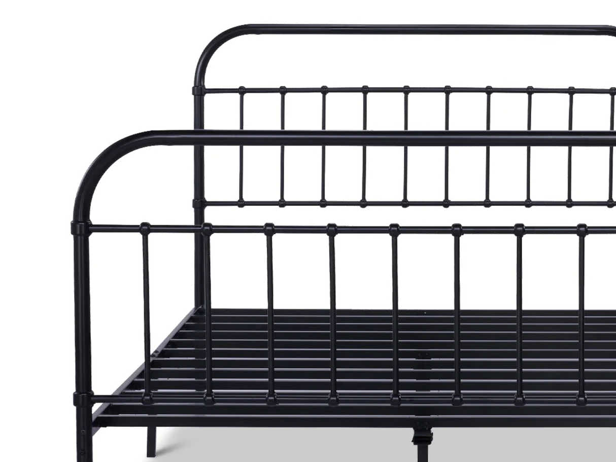 Darcy High Back Metal Bed Frame Black - King