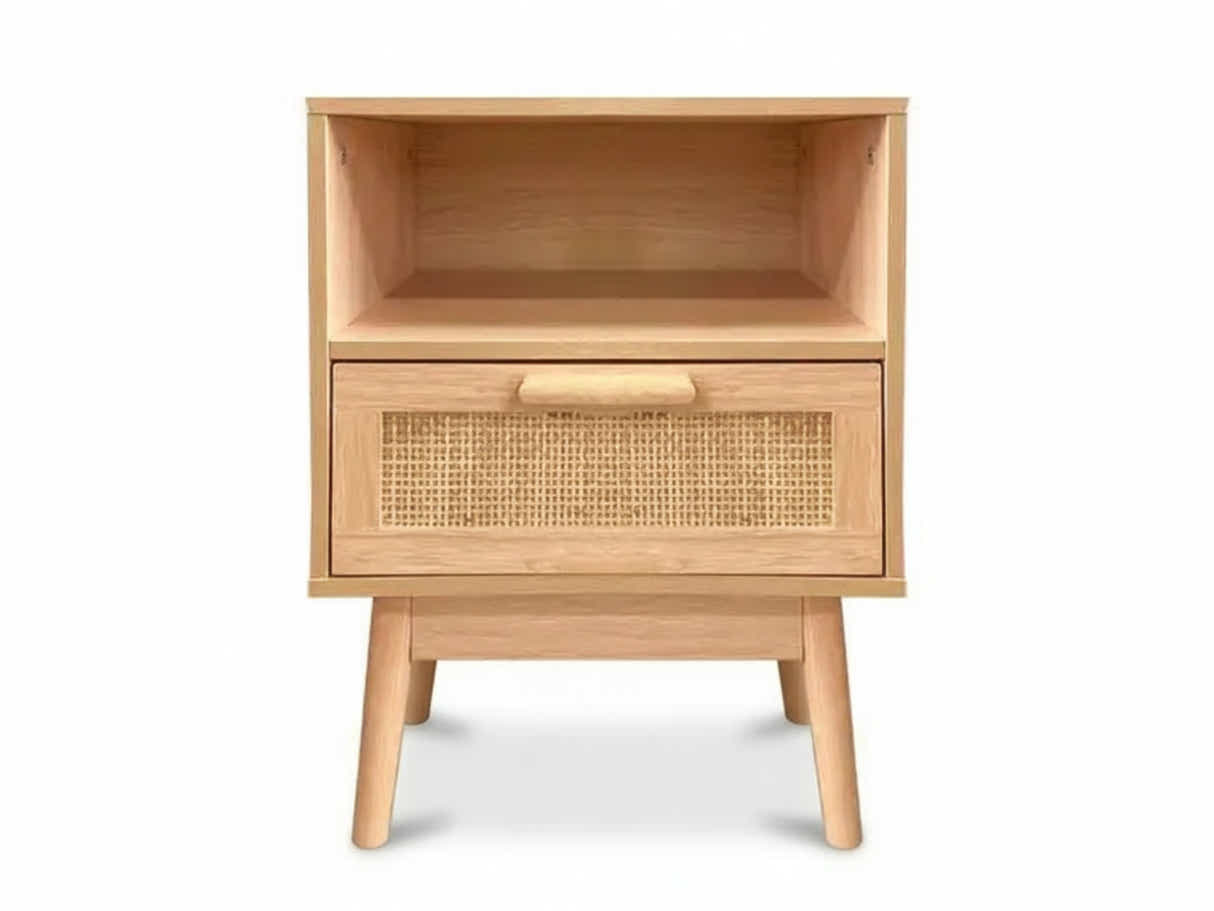 Naturlig Double Storage Bedside Table
