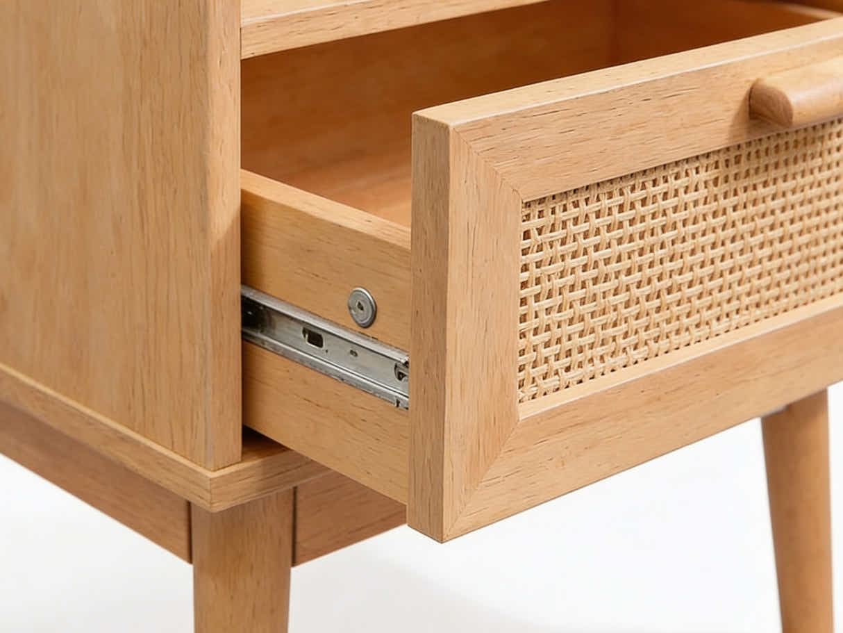 Naturlig Double Storage Bedside Table