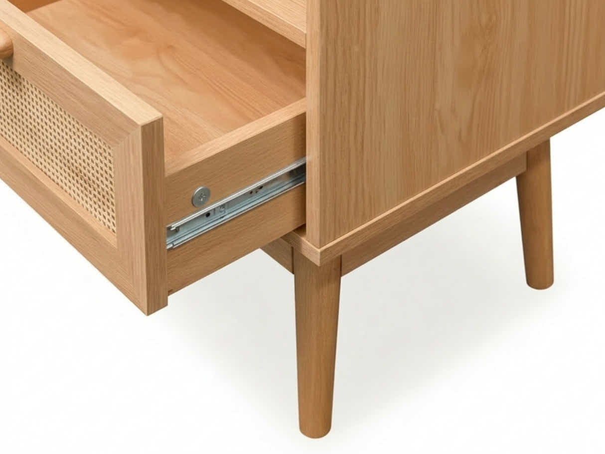 Naturlig Double Storage Bedside Table