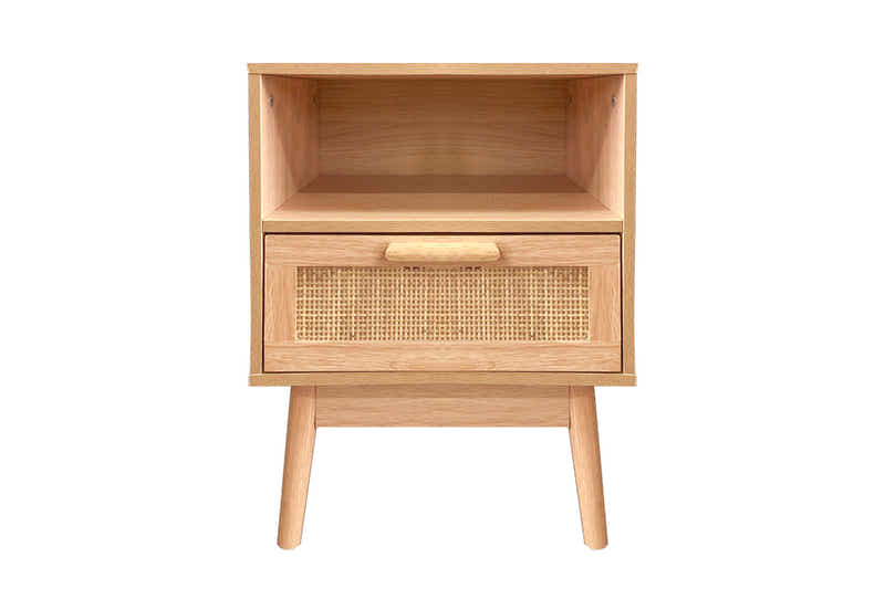 Naturlig Double Storage Bedside Table