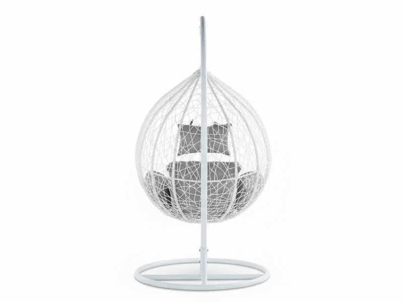 Outdoor Swing Egg Chair - White & Grey