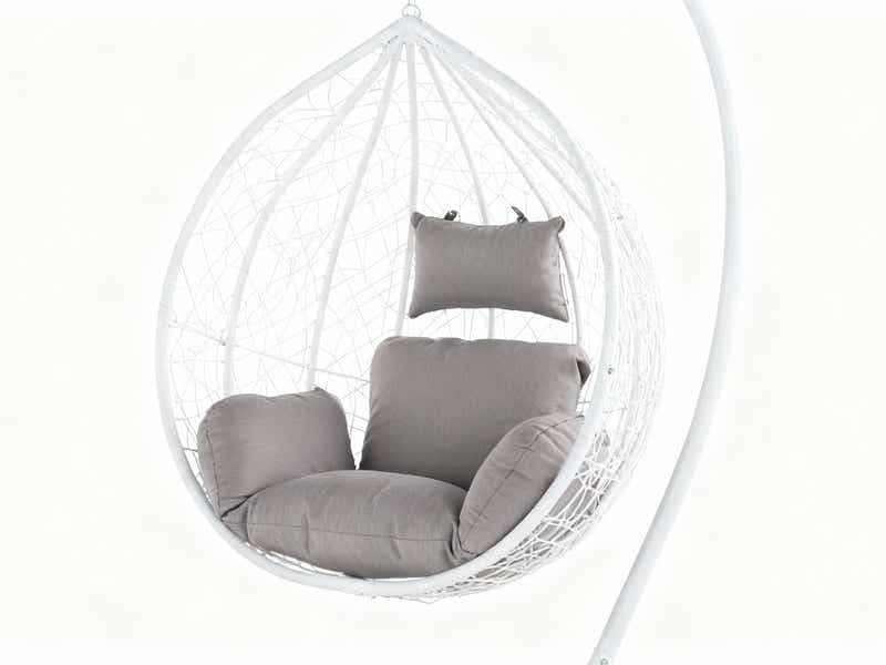 Outdoor Swing Egg Chair - White & Grey