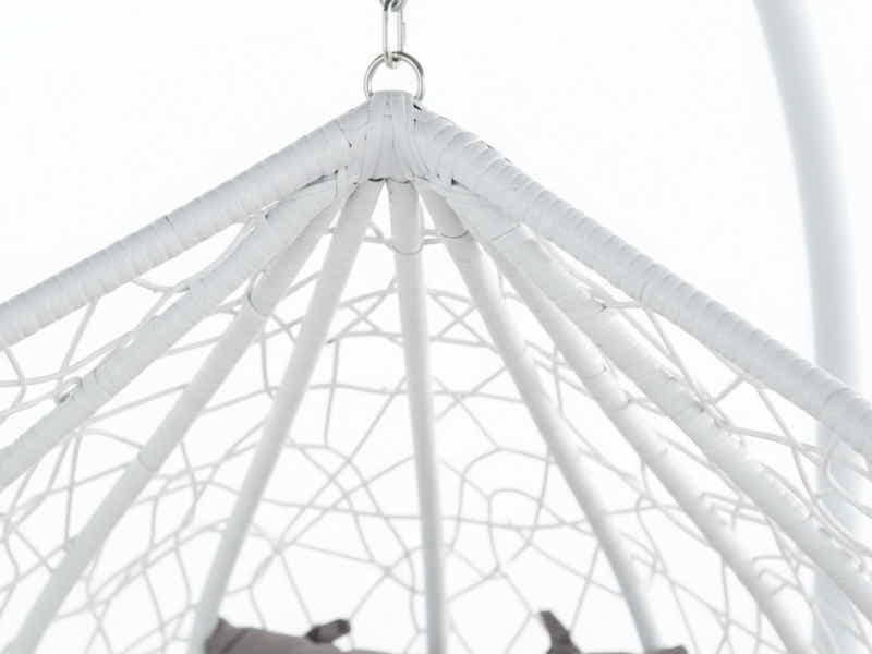 Outdoor Swing Egg Chair - White & Grey