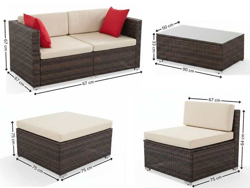 Caelan 5-Piece Outdoor Set - Brown + Beige