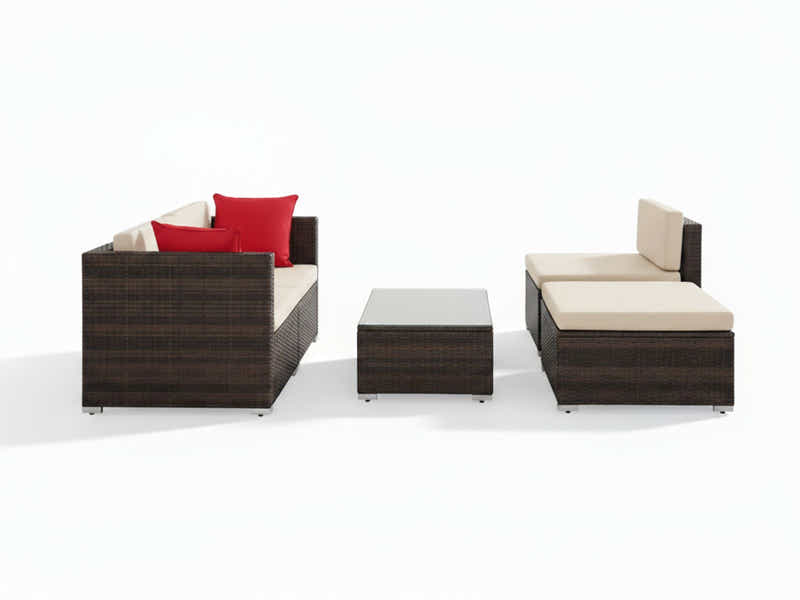 Caelan 5-Piece Outdoor Set - Brown + Beige