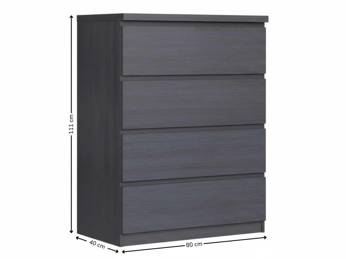 Tiko 4-Drawer Tallboy - Hacienda Black