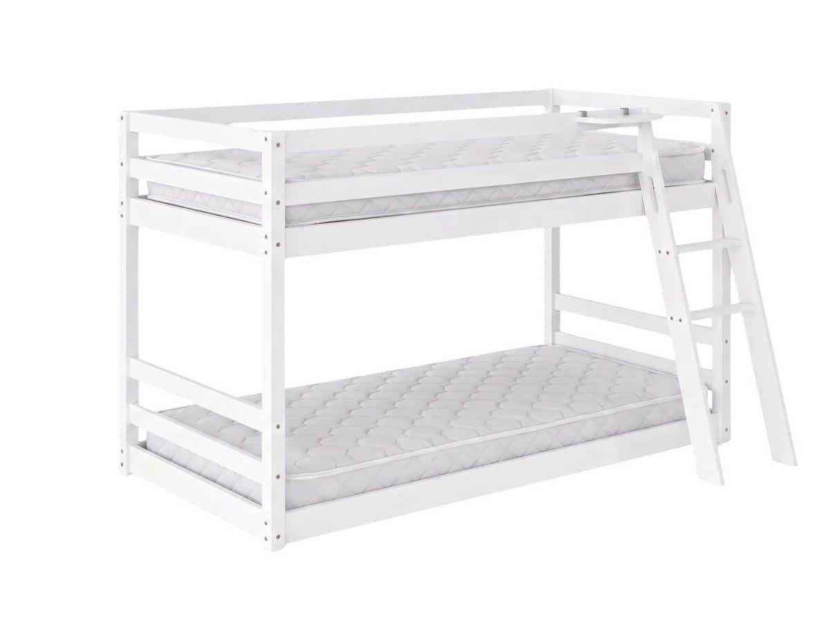 Xclusive Polli Mid-Sleeper Bunk Bed - White & Bon10 Mattress - Single x2