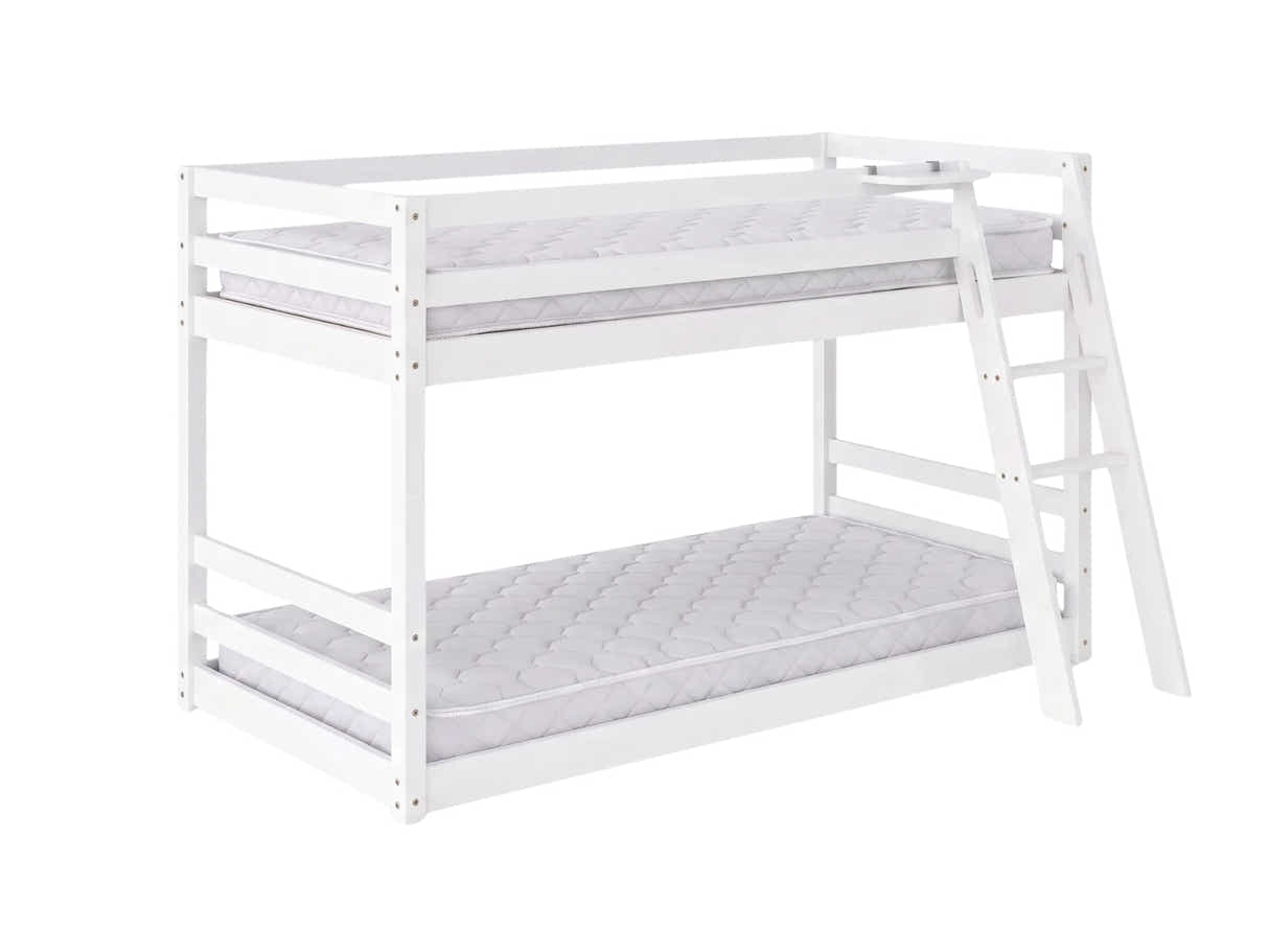 Xclusive Polli Mid-Sleeper Bunk Bed - White & Bon15 Mattress - Single x2
