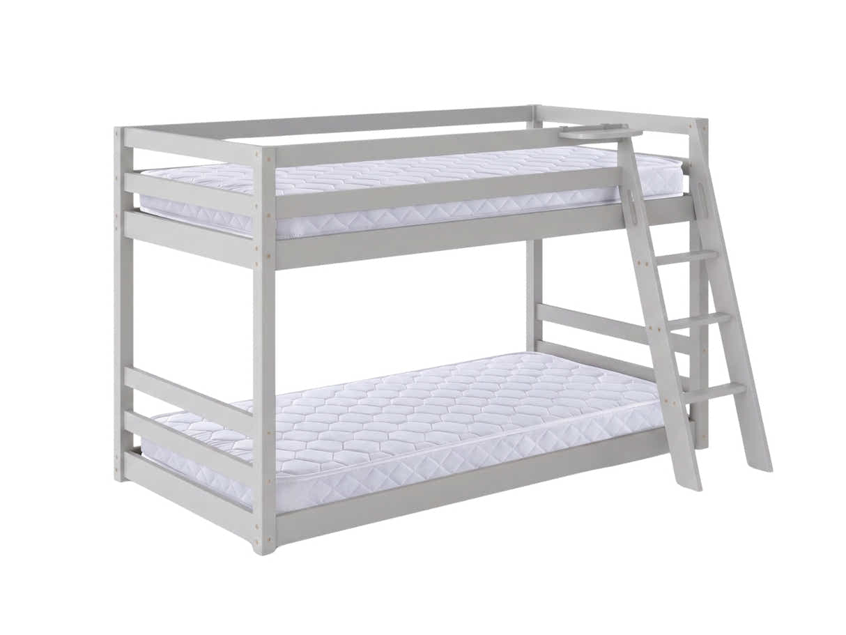 Xclusive Polli Mid-Sleeper Bunk Bed - Grey & Bon10 Mattress - Single x2