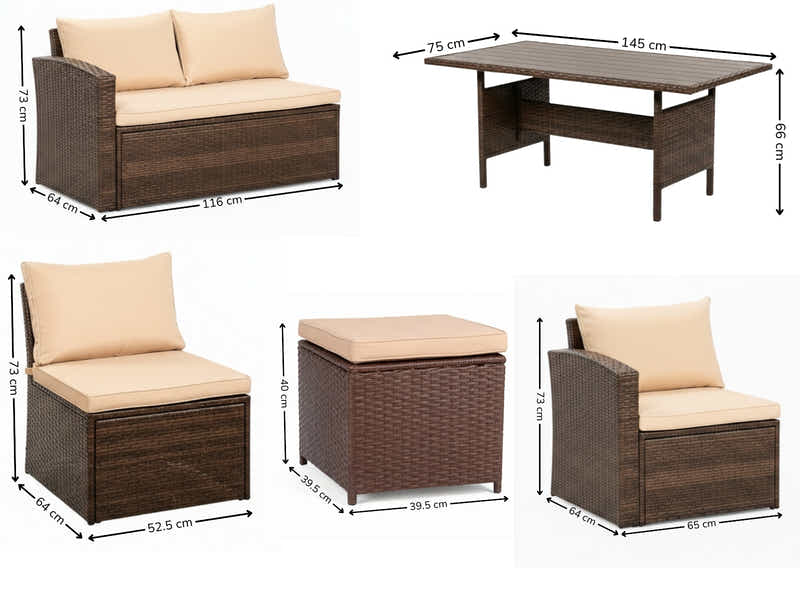 Allyn 8-Piece Outdoor Set - Brown
