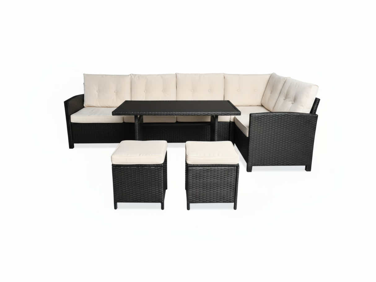 Laia 6-Piece Outdoor Set - Brown + Beige