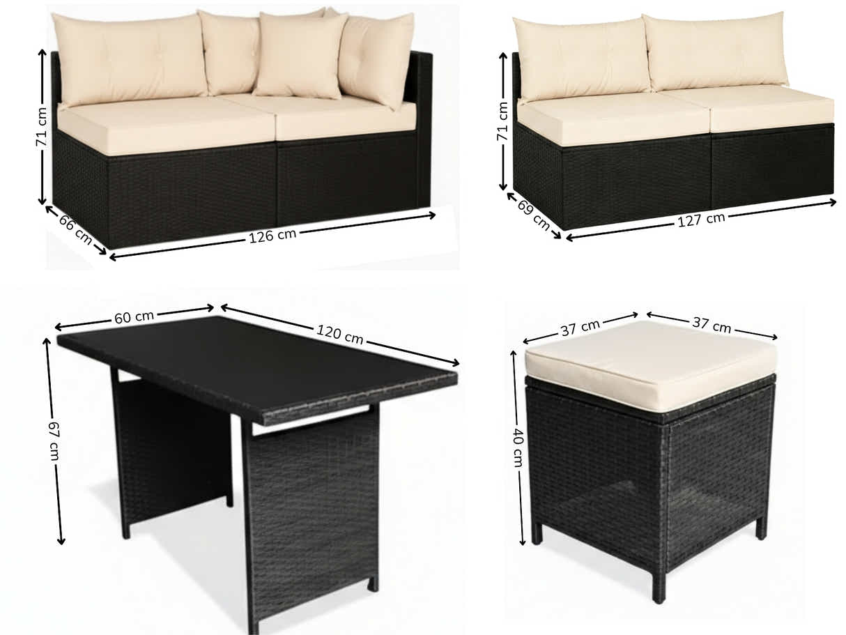 Laia 6-Piece Outdoor Set - Brown + Beige