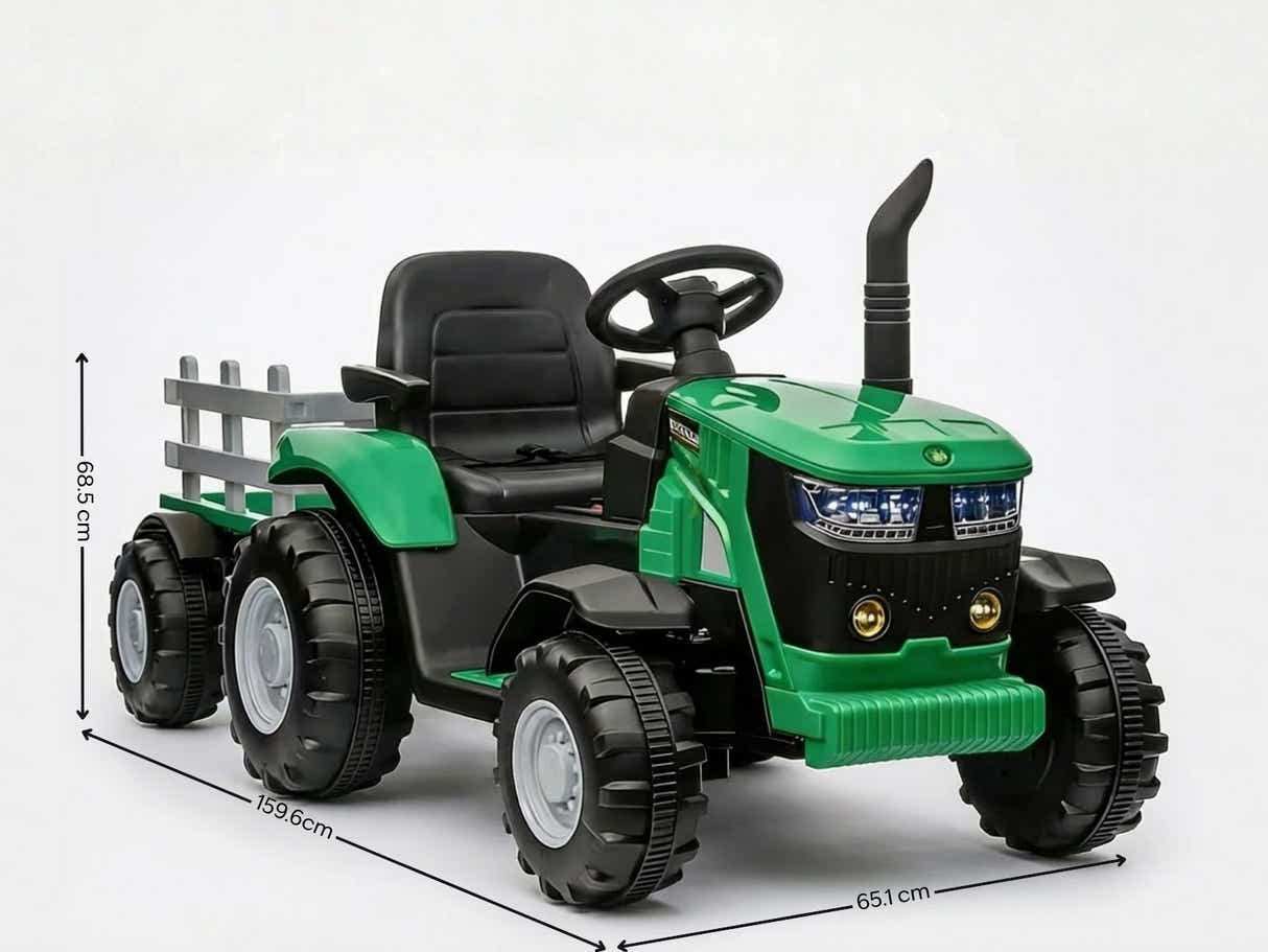Ride On Tractor With Trailler Green