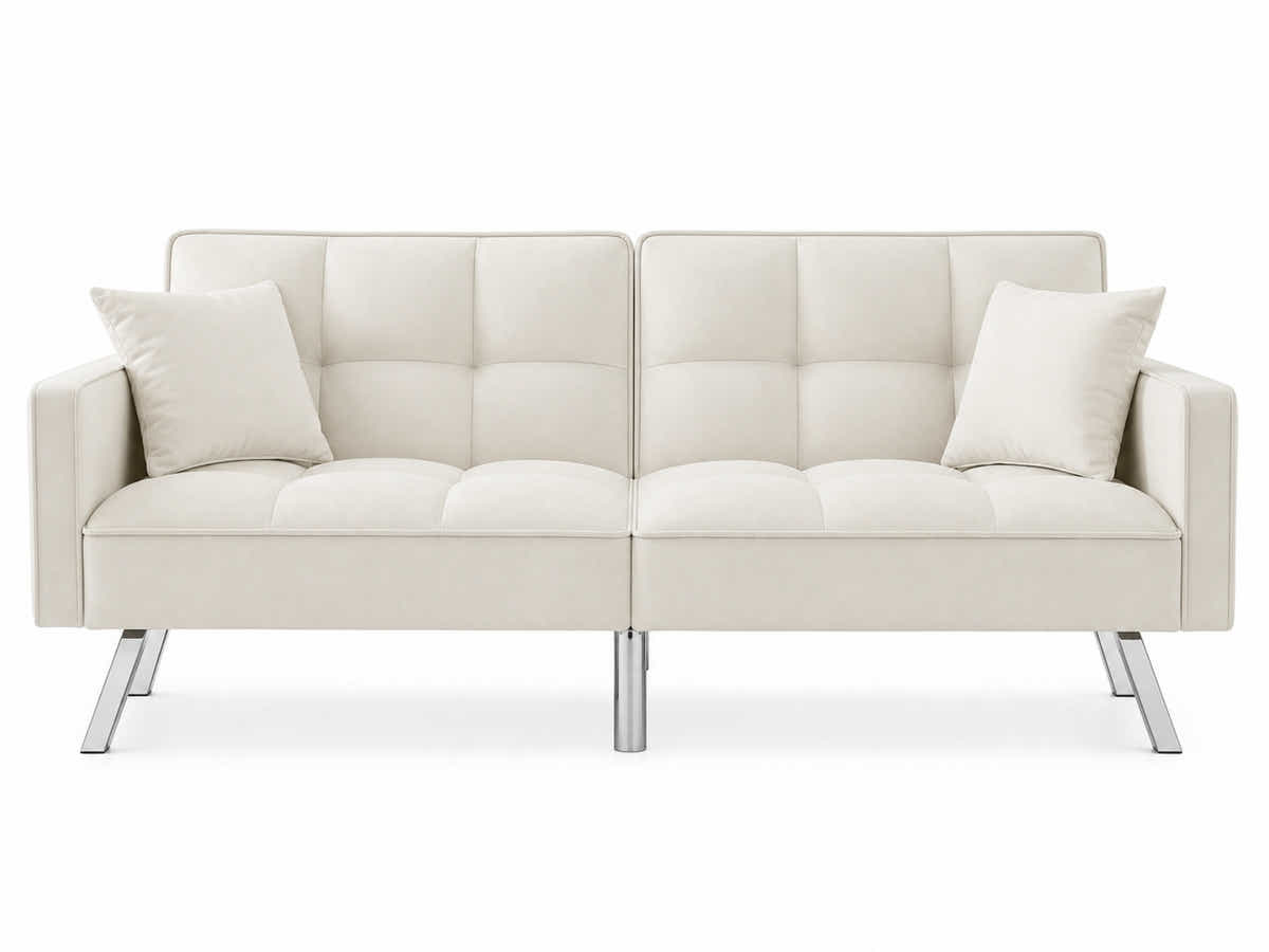 DS Legen Futon Sofa Bed Velvet - Beige