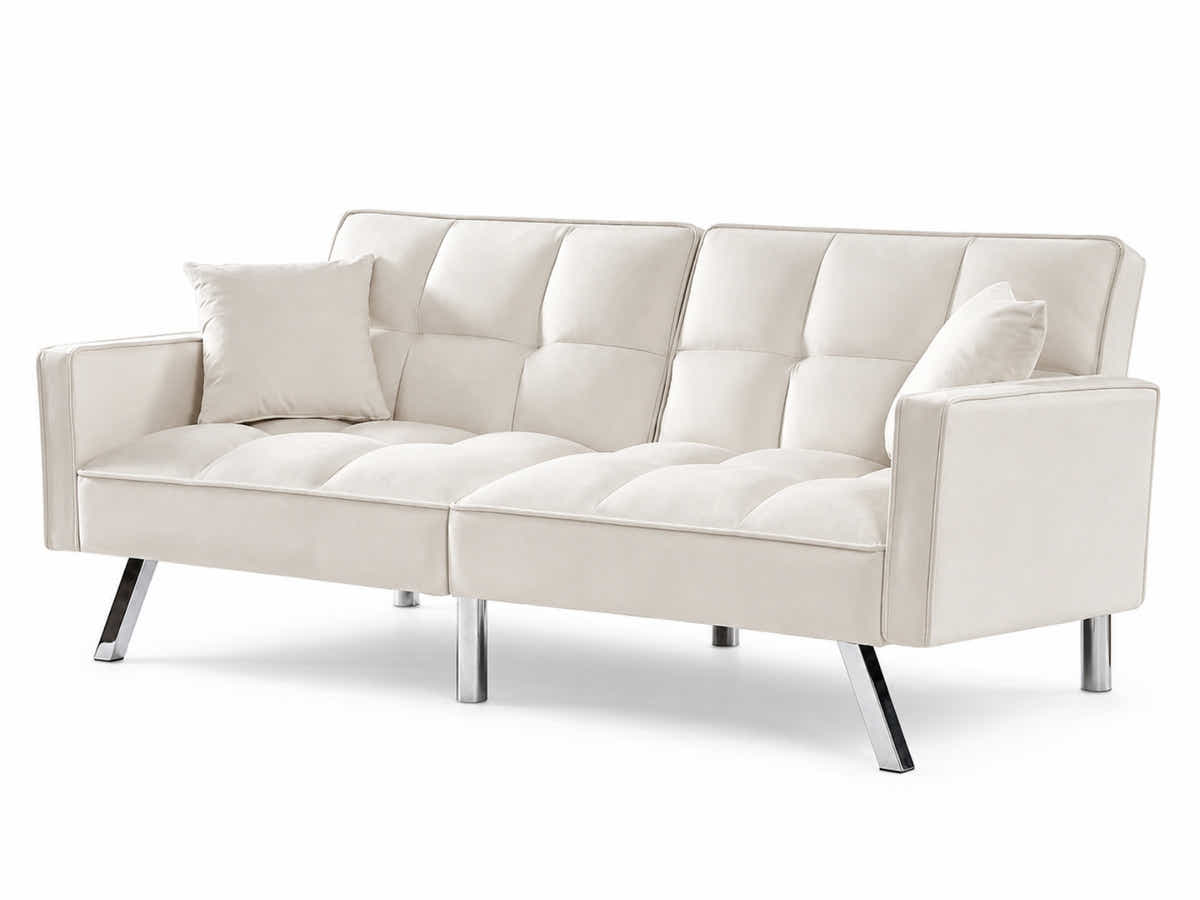 DS Legen Futon Sofa Bed Velvet - Beige