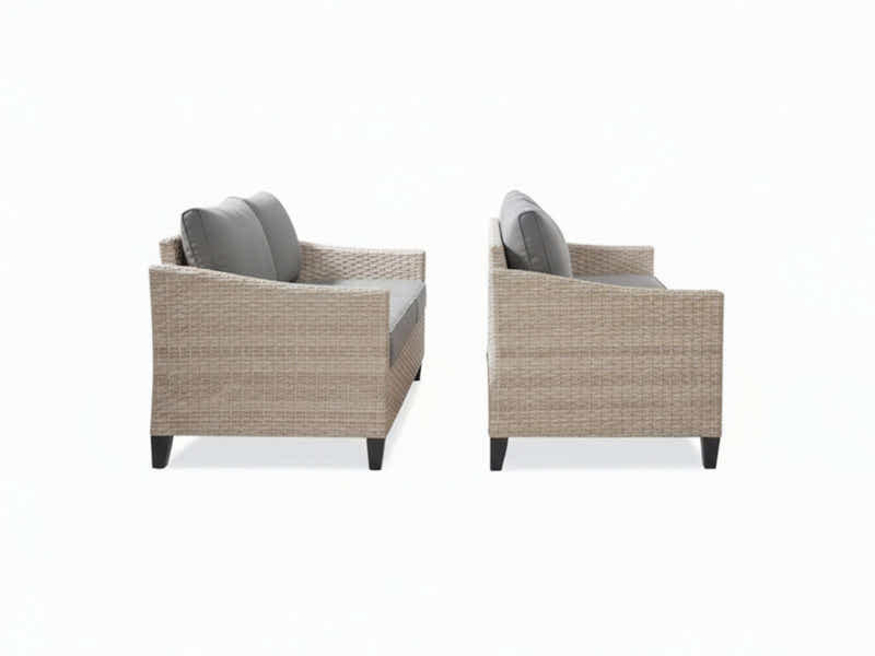 Sanstar 2PC Patio Set Khaki+Grey