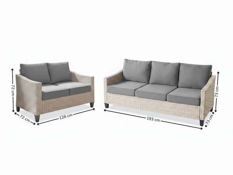 Sanstar 2PC Patio Set Khaki+Grey
