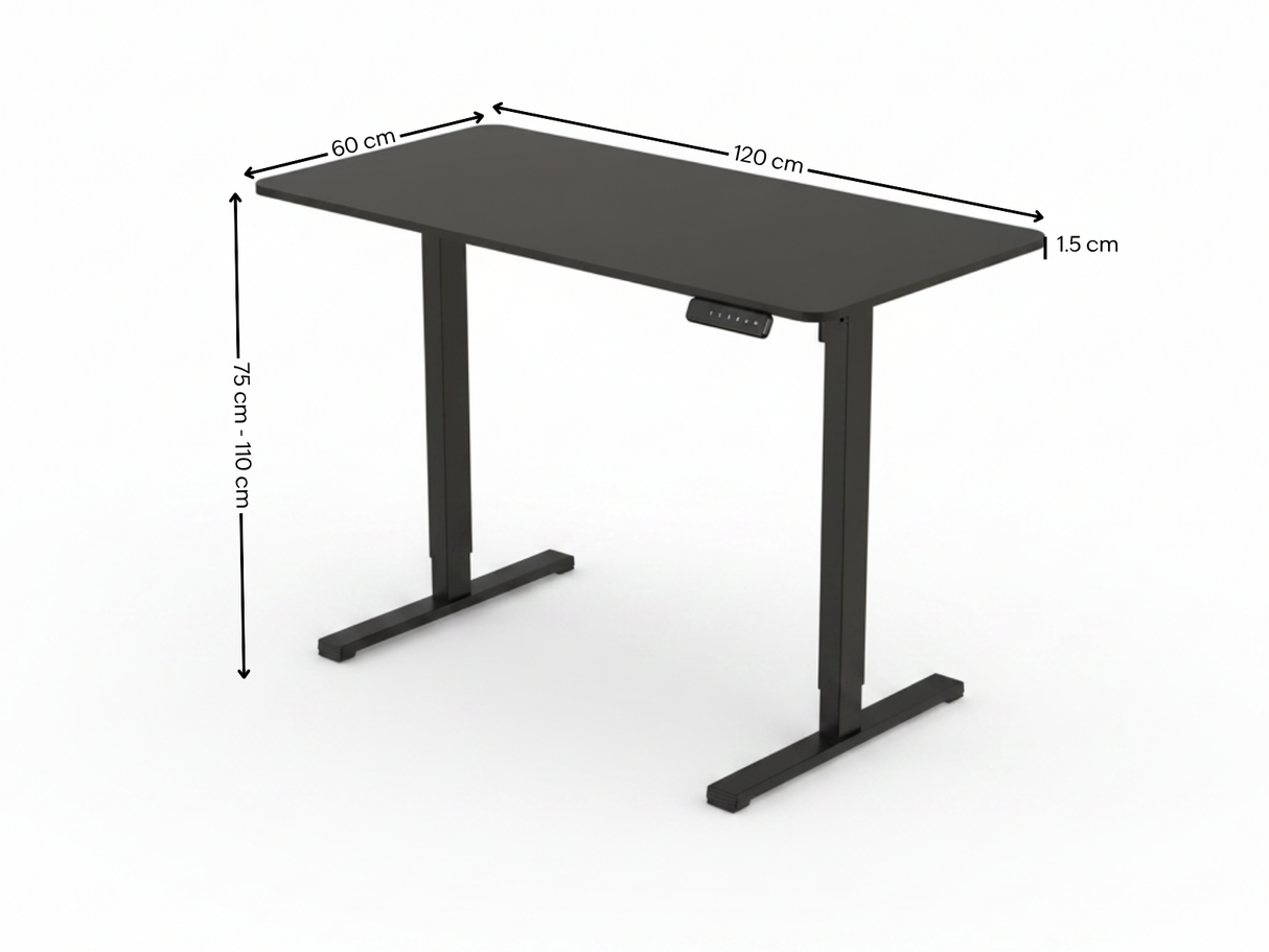 Height Adjustable Desk Set - Black