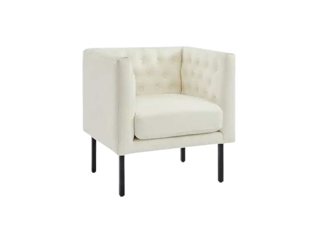 Tufted Club Chair - White