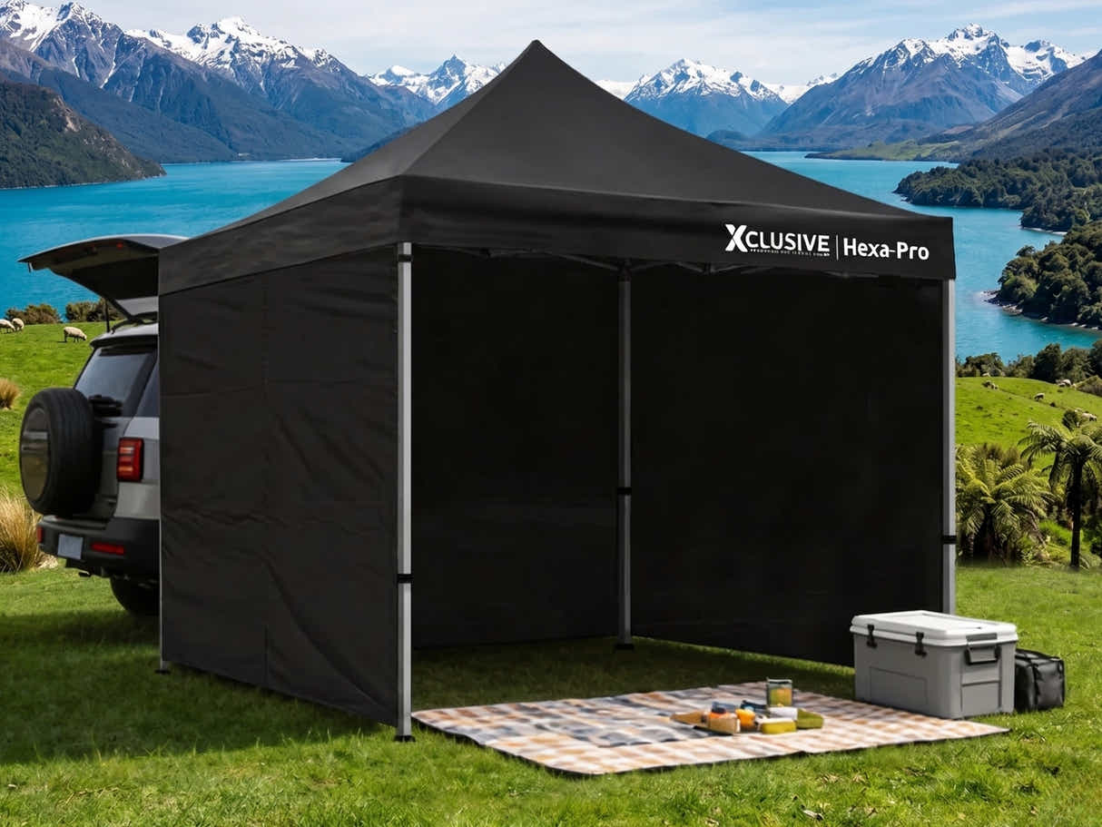Xclusive Gazebo HEX 3m x 3m - Black