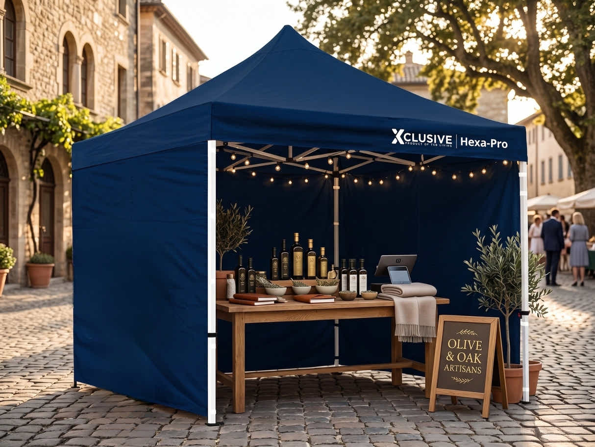 Xclusive Gazebo HEX 3m x 3m - Navy