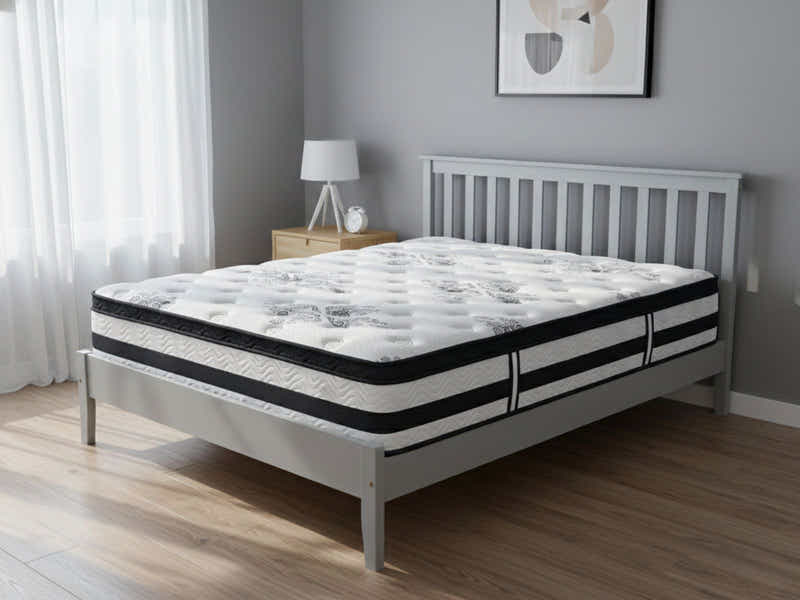 Hampshire Bed Frame Grey & Euro Top Mattress K34 – Double (Combo)