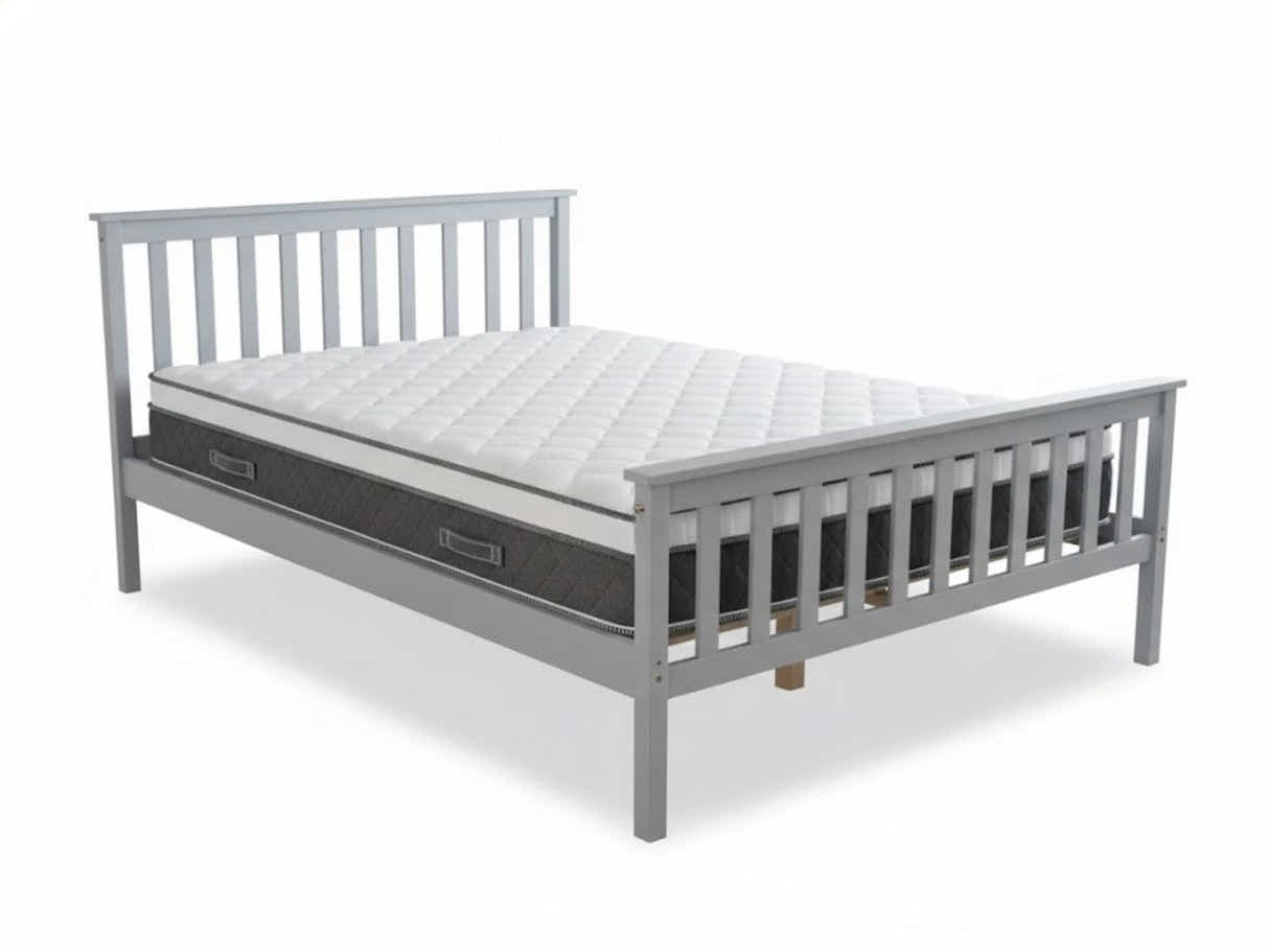 Hampshire Bed Frame Grey & MEM23 Mattress - Double