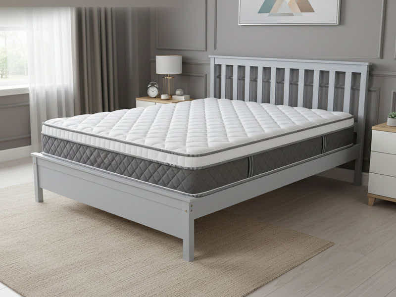 Hampshire Bed Frame Grey & MEM23 Mattress – Double (Combo)