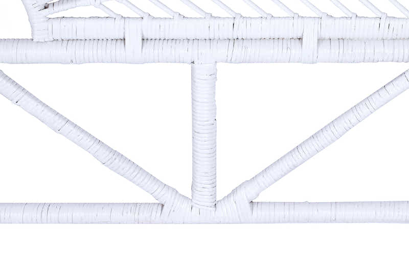Rattan Headboard Peacock White - Queen