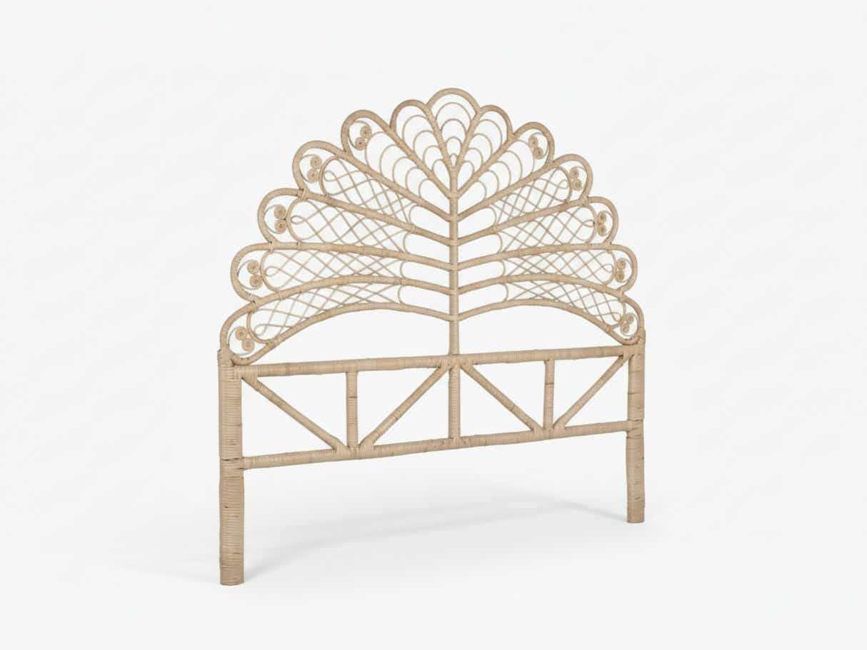 Rattan Headboard Leaf Natural - King
