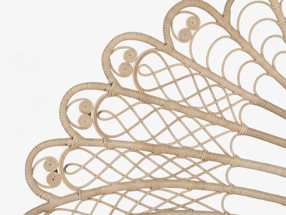 Rattan Headboard Leaf Natural - King