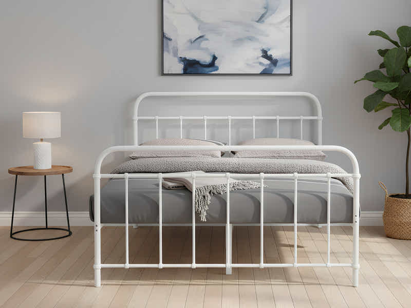 Darcy Bed White with Adelle Bedside Tables Combo - Queen