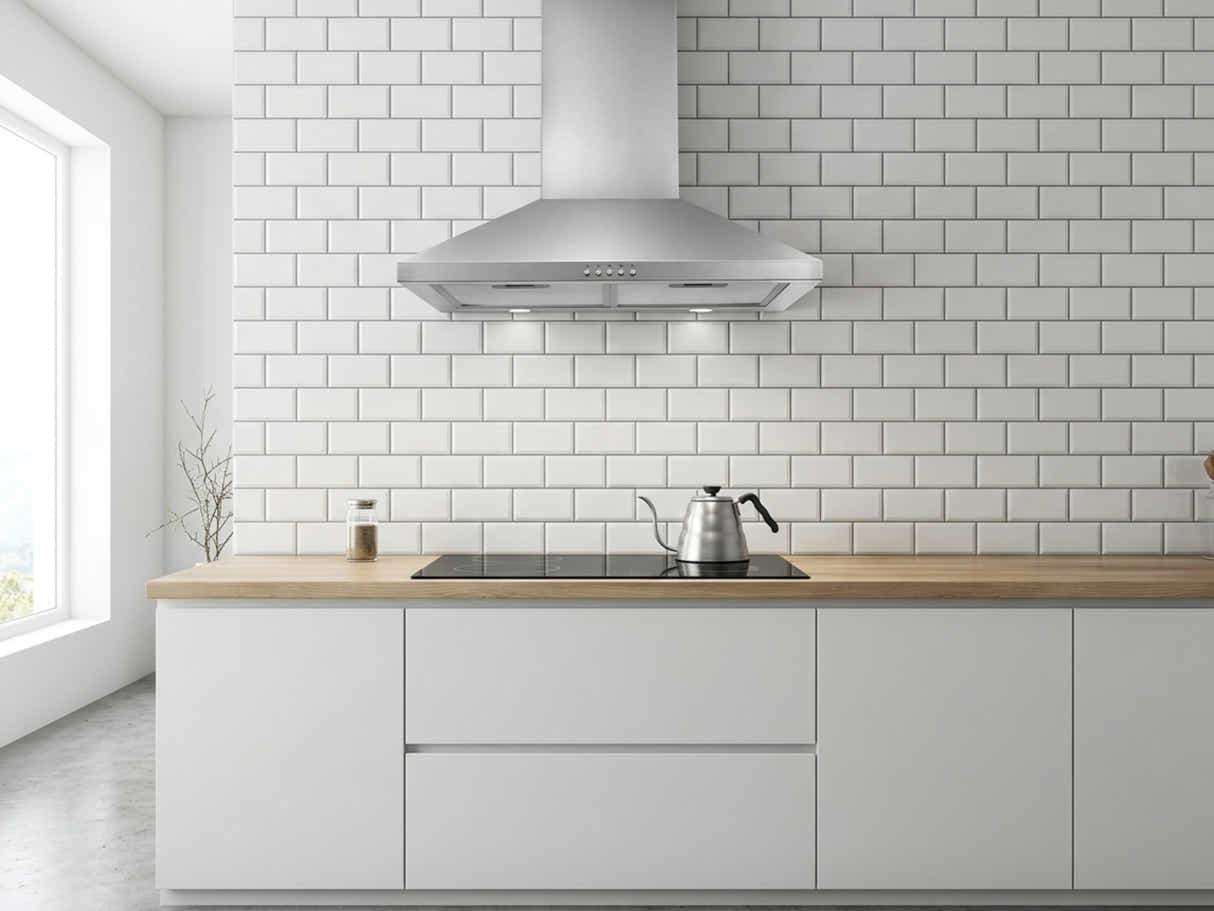 Midea 60 cm Canopy Rangehood Silver (No Duct)