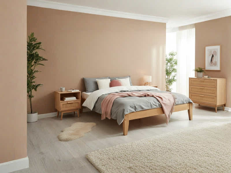 Sovo Oak Queen Bed with Naturlig Bedroom Suite