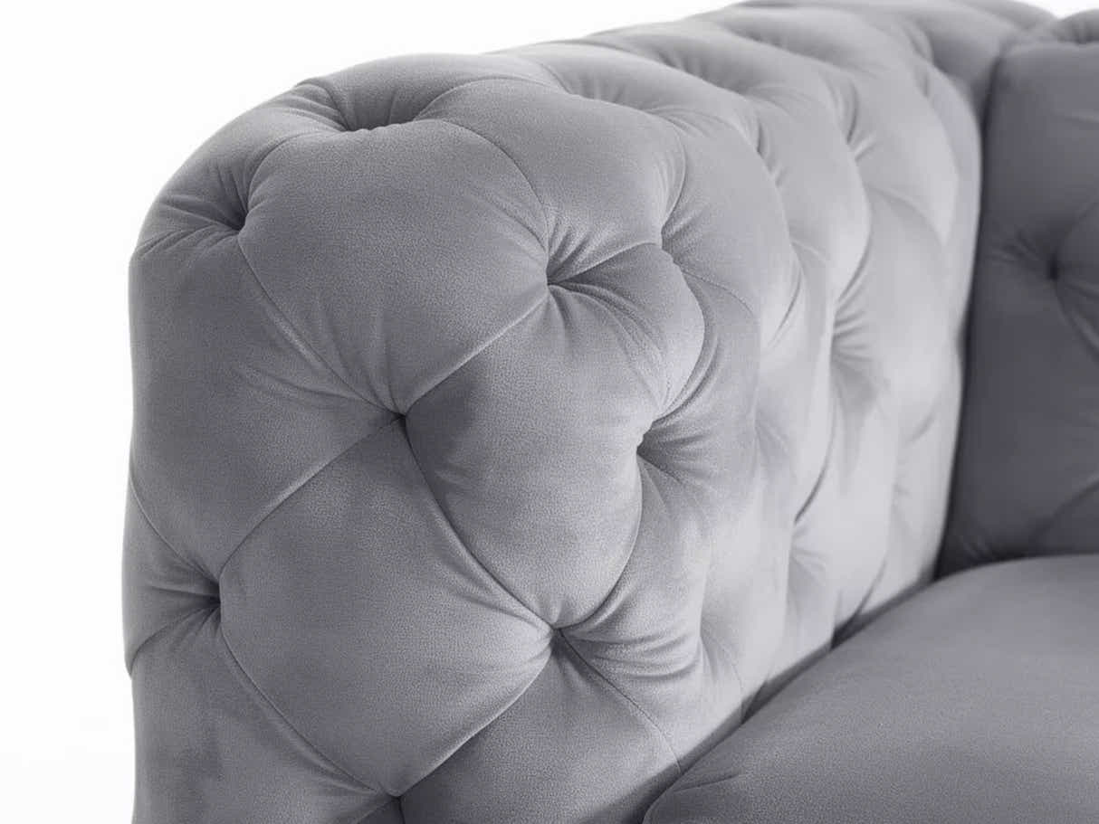 Adam Velvet Armchair - Grey