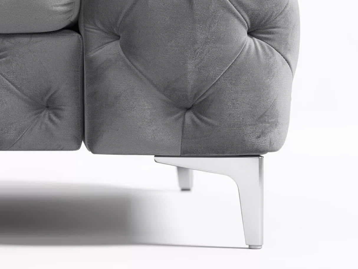 Adam Velvet Armchair - Grey