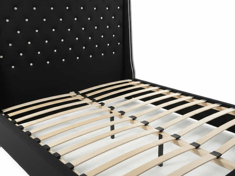 Aria Velvet Bed Frame Black - Queen