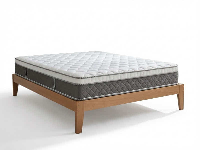 Sovo Bed Frame Oak & MEM23 Mattress - Double (Combo)