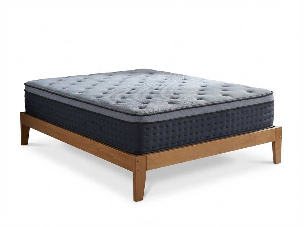Sovo Bed Frame Oak & Euro Top Mattress B34 - Double