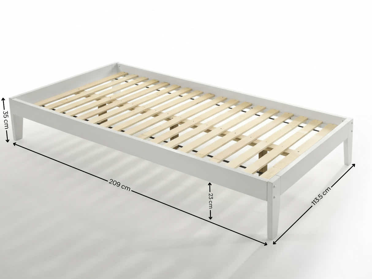 Sovo Bed Frame White - King Single