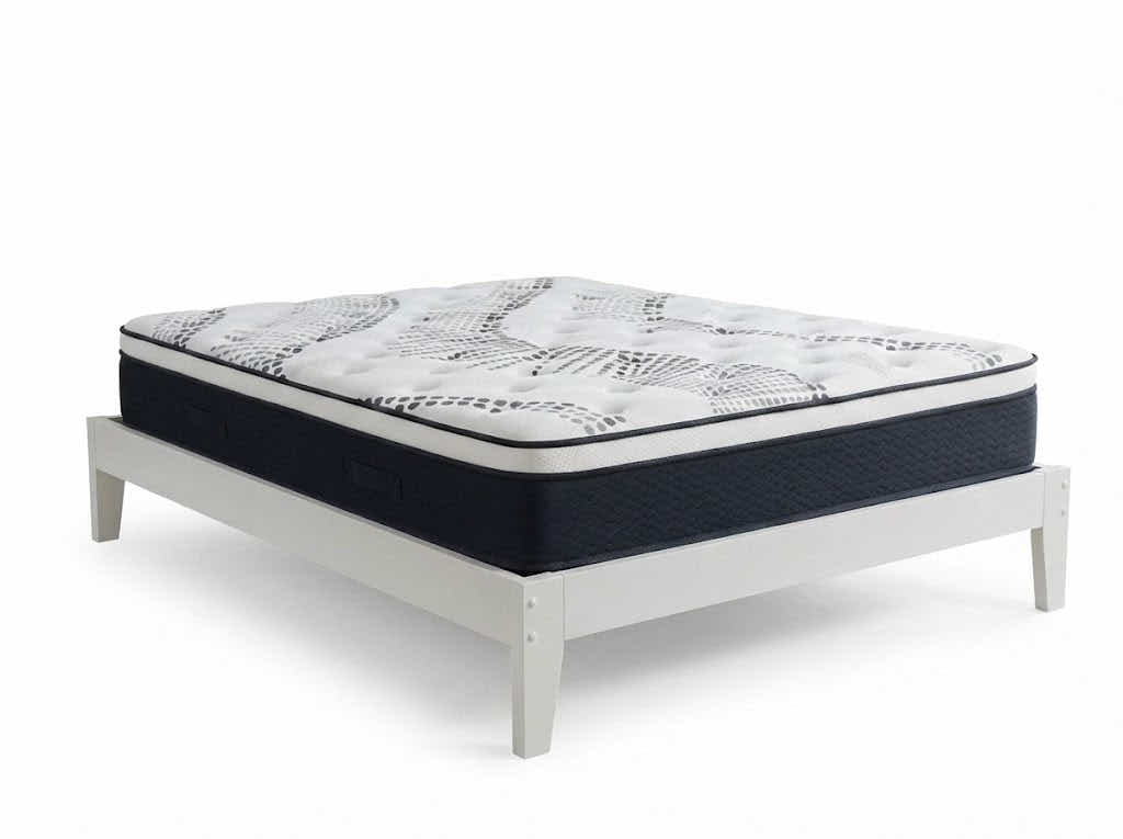 Sovo Bed Frame White & Euro Top Mattress J32 - Double