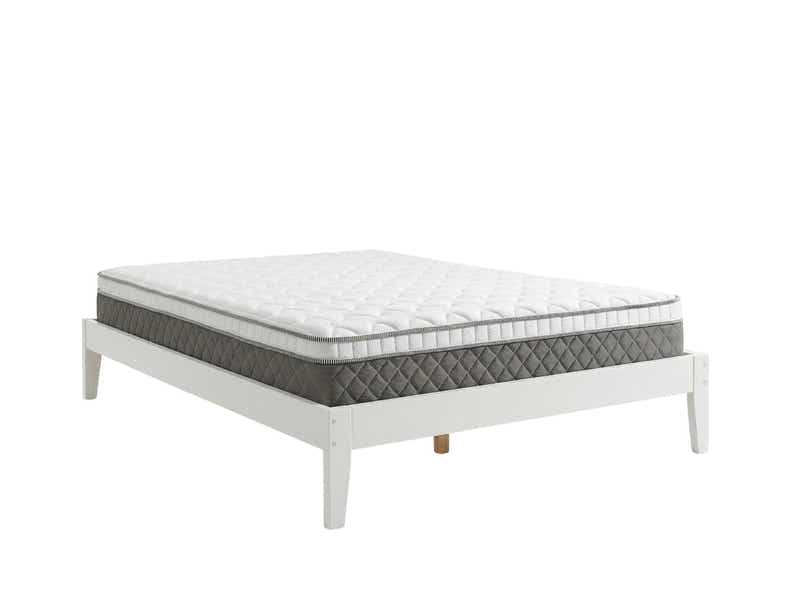 Sovo Bed Frame White & MEM 23 cm Mattress - King Single