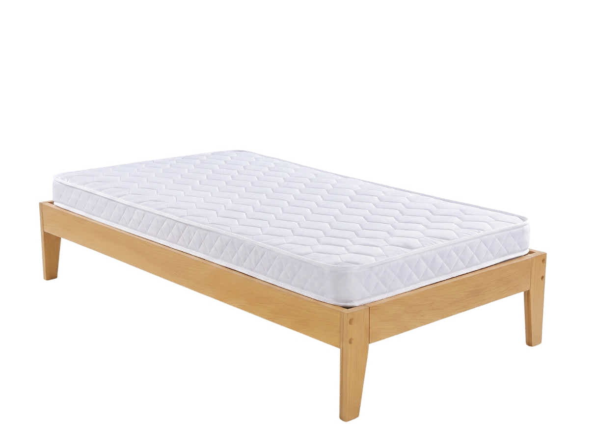 Sovo Bed Frame Oak & Bon15 Mattress - King Single
