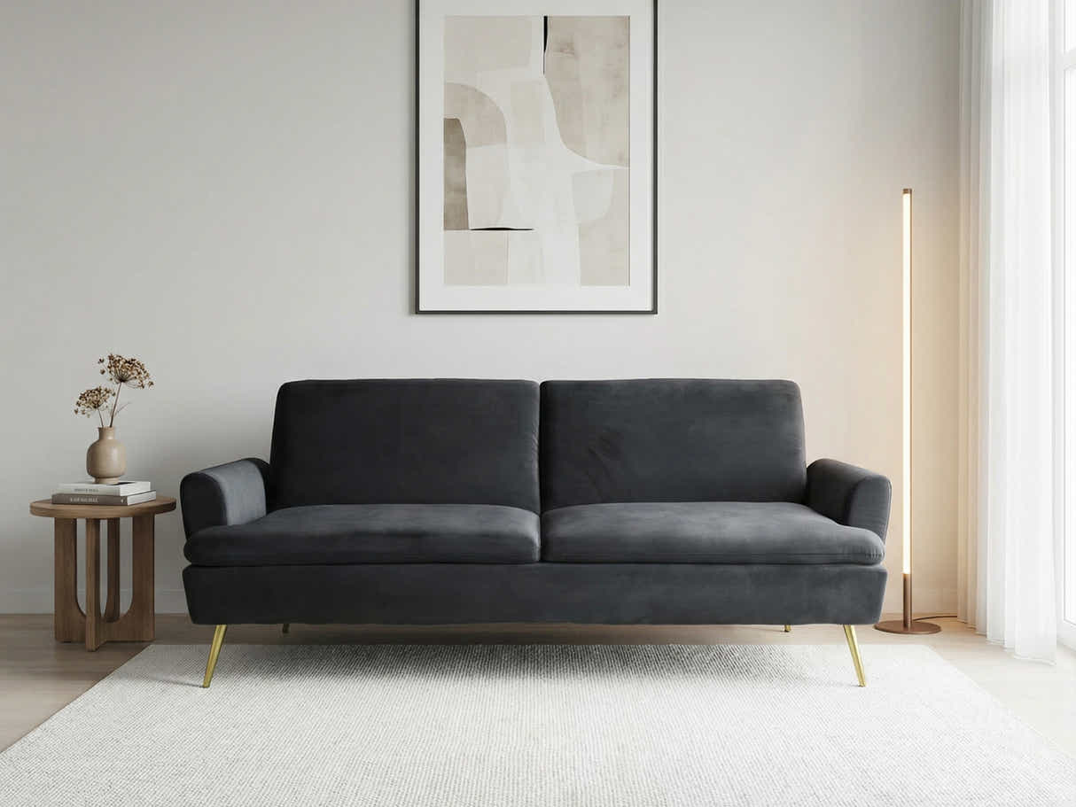 Gyllene Velvet Sofa Bed - Black