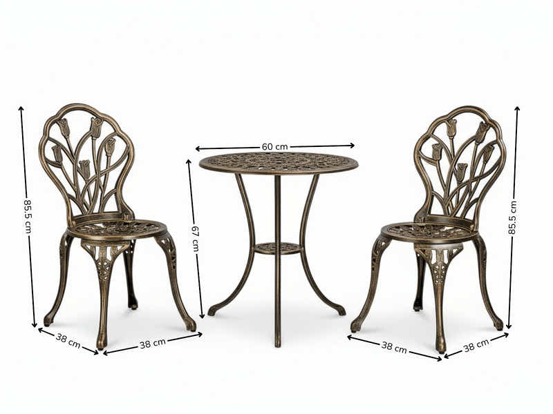 Ornato Bistro Set Cast Alum.