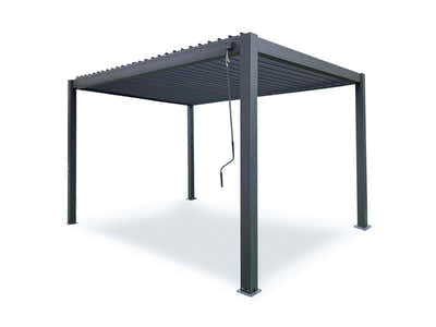 Aluminum Louvre Roof Pergola Grey - 3m x 3m